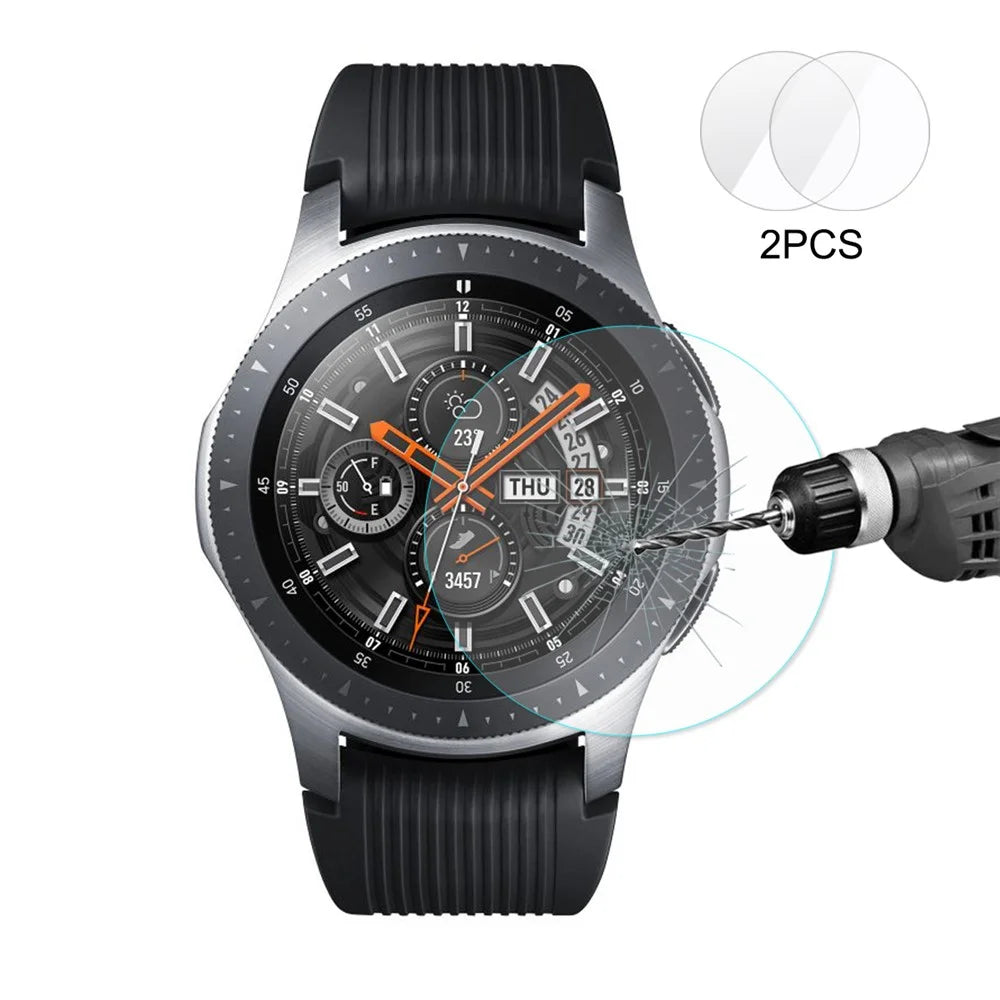 2Pcs HAT PRINCE for Samsung Galaxy Watch 46mm 0.2mm 9H 2.15D Tempered Glass Screen Protectors - 1