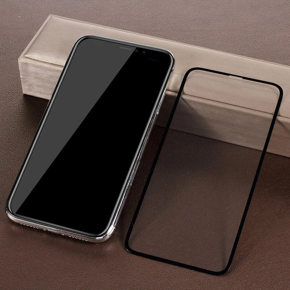 RURIHAI HD Clear Full Size Tempered Glass Screen Protector [Anti-explosion] for iPhone (2019) 6.1" / XR 6.1 inch - Black - 1