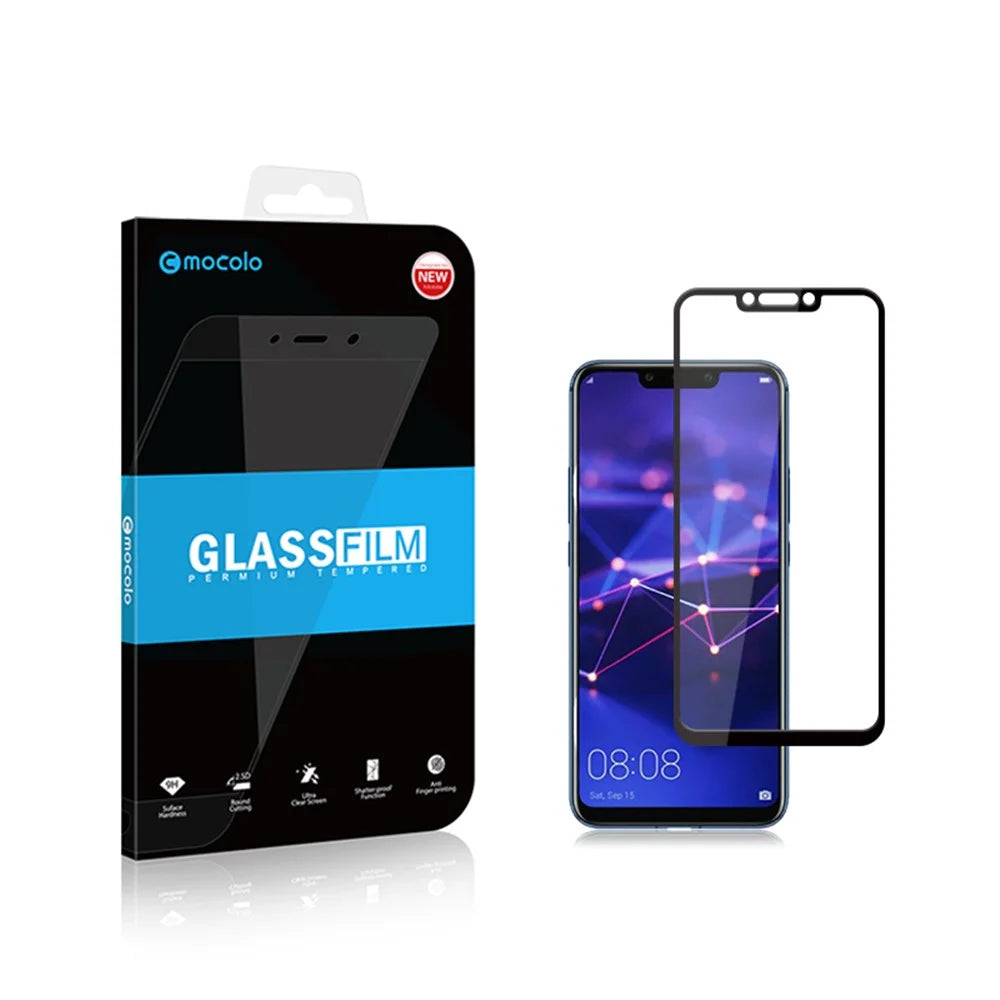 MOCOLO Arc Edge Full Coverage Tempered Glass Screen Protector for Huawei Mate 20 Lite / Maimang 7 - Black - 6