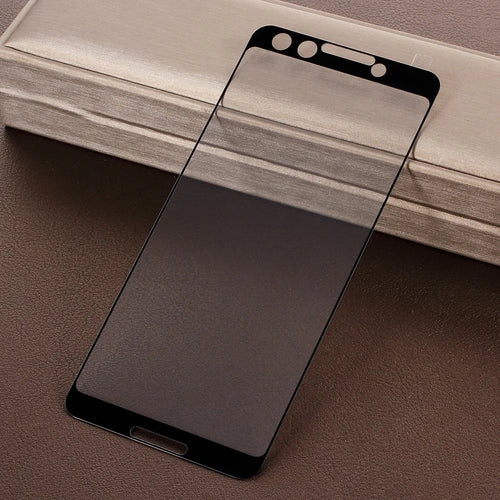 Silk Printing Full Covering Tempered Glass Protector Guard for Google Pixel 3 - Black - 1