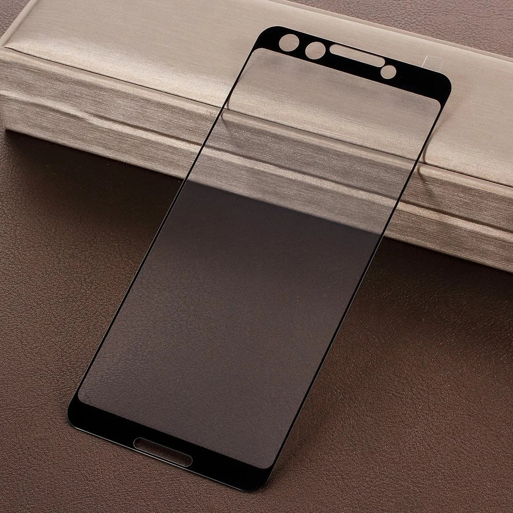 Silk Printing Full Covering Tempered Glass Protector Guard for Google Pixel 3 - Black - 1