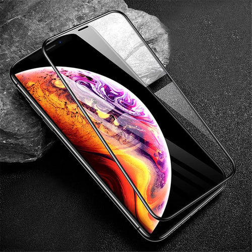 MOCOLO 3D Curved Full Glue Cold Carving Tempered Glass Screen Protector for iPhone (2019) 6.5" / XS Max 6.5 inch - Black - 1
