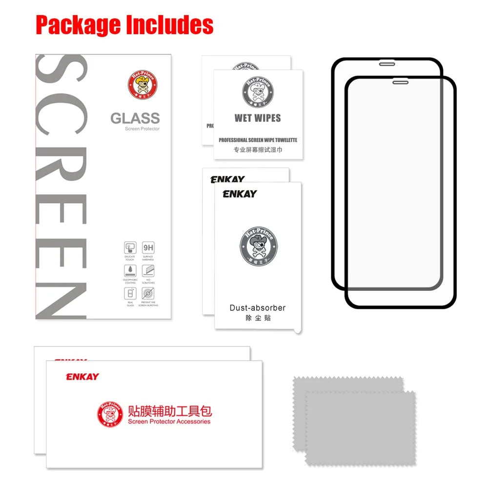 2PCS/Set HAT PRINCE Tempered Glass Screen Protective Film for iPhone (2019) 6.1" / XR 6.1 inch / Full Size / 0.2mm / 9H / 2.5D Arc Edge - 4