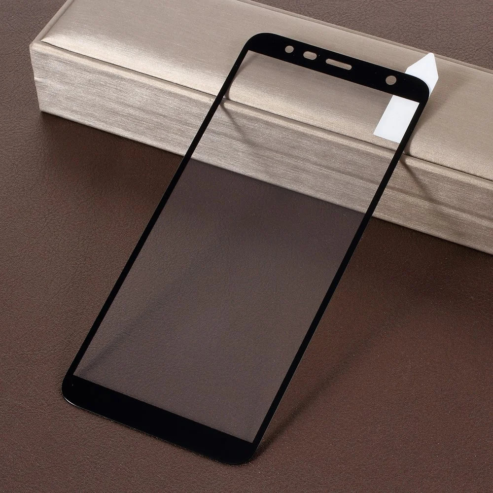 RURIHAI Solid Defense Tempered Glass Screen Shield [Full Covering] [Anti-explosion] for Samsung Galaxy J4+ - Black - 1