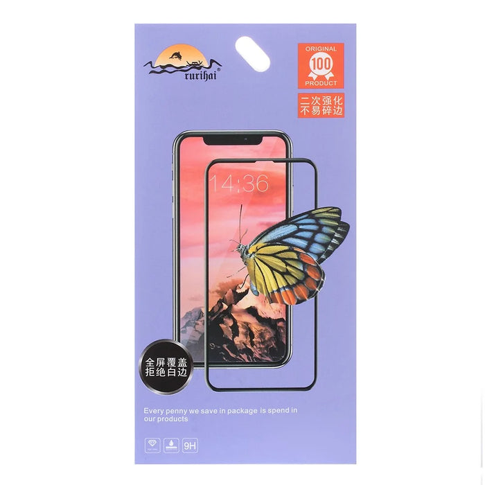 RURIHAI Solid Defense Tempered Glass Screen Shield [Full Covering] [Anti-explosion] for Samsung Galaxy J4+ - Black - 5