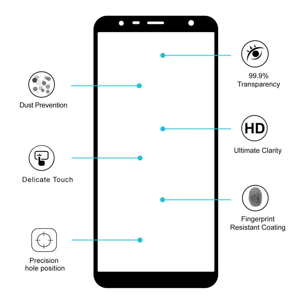 HAT PRINCE Full Glue Full Size Tempered Glass Screen Protector for Samsung Galaxy J4+ / J6+ 0.26mm 9H 2.5D Arc Edge - 4