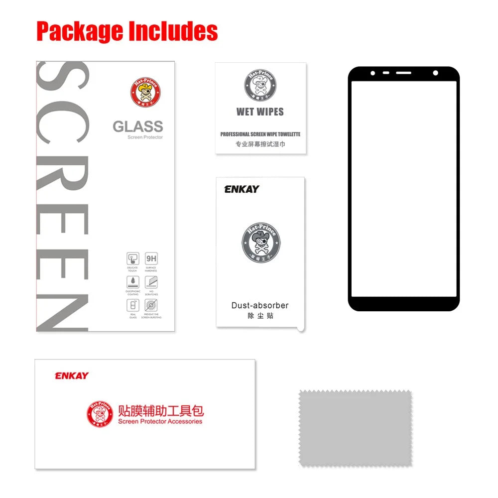 HAT PRINCE Full Glue Full Size Tempered Glass Screen Protector for Samsung Galaxy J4+ / J6+ 0.26mm 9H 2.5D Arc Edge - 6