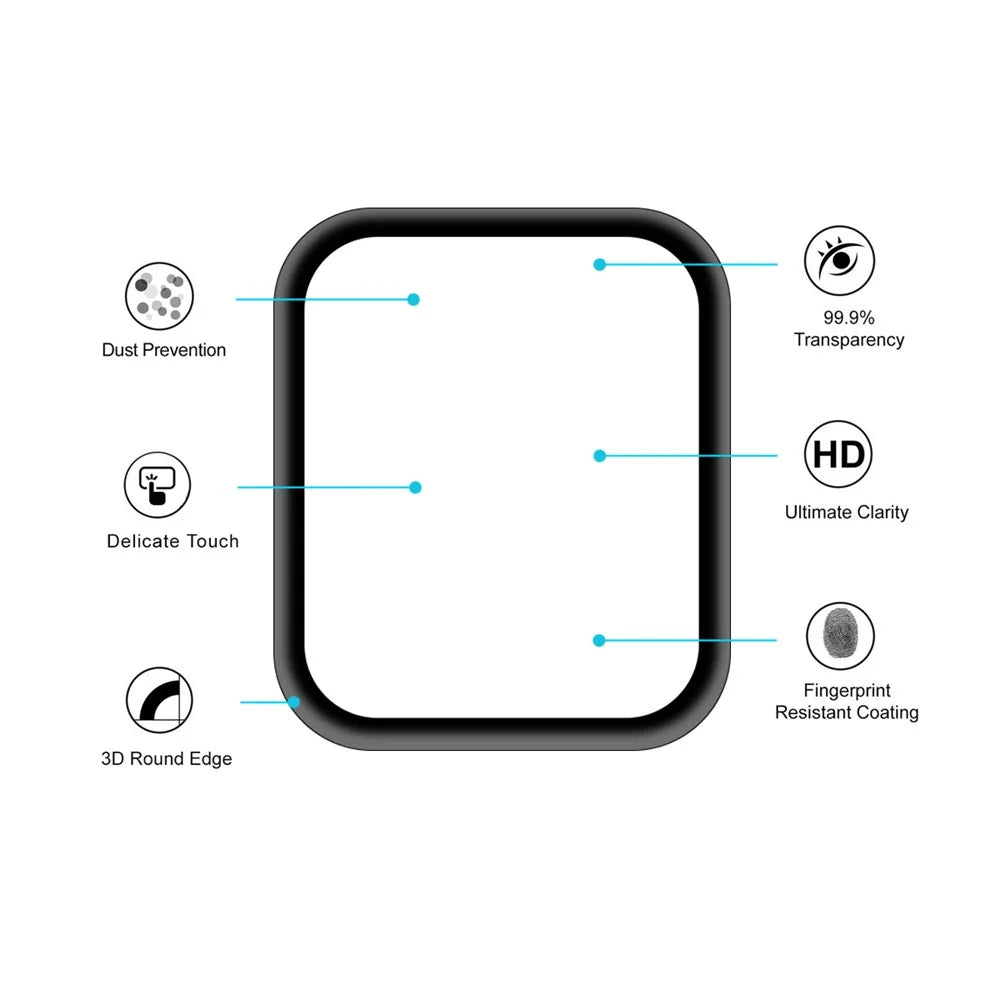 HAT PRINCE for Apple Watch Series SE3 / SE2 / SE1 / 6 / 5 / 4 44mm 0.2mm 9H 3D Aluminum Alloy Edge Tempered Glass Full Screen Shield - 3