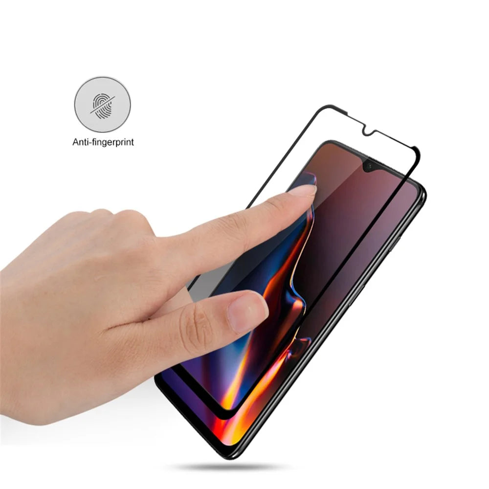 MOCOLO Silk Print Arc Edge Full Coverage Tempered Glass Screen Protector for OnePlus 6T - Black - 3
