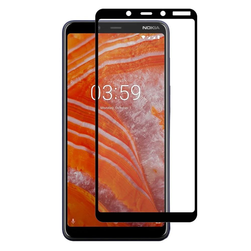 HAT PRINCE for Nokia 3.1 Plus Full Glue  Full Coverage Tempered Glass Screen Protector 0.26mm 9H 2.5D Arc Edge - 1