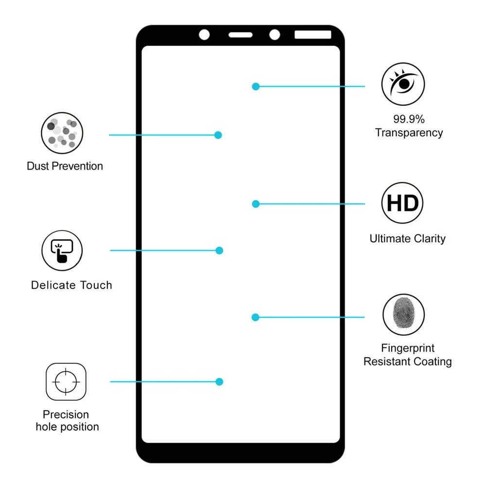 HAT PRINCE for Nokia 3.1 Plus Full Glue  Full Coverage Tempered Glass Screen Protector 0.26mm 9H 2.5D Arc Edge - 4