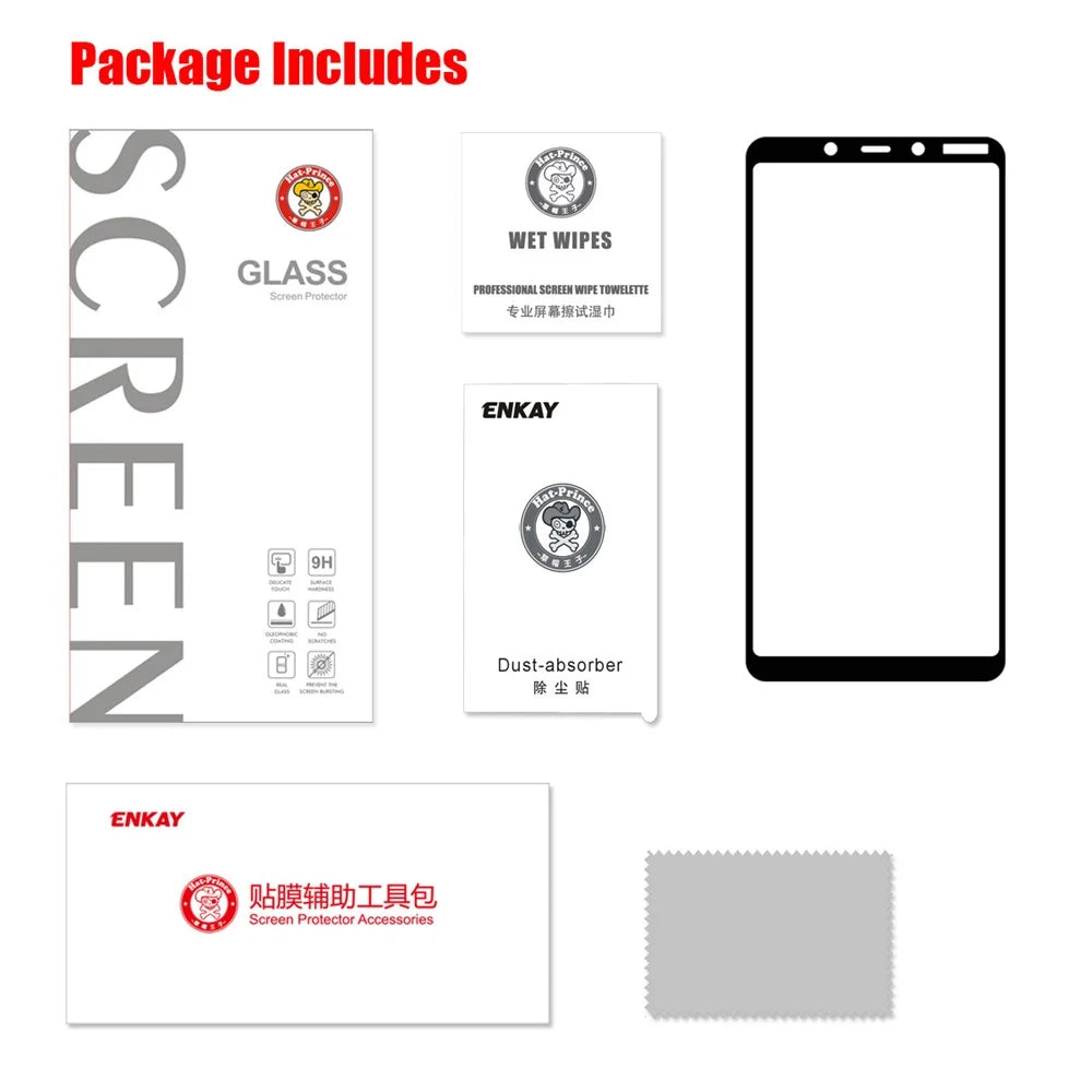 HAT PRINCE for Nokia 3.1 Plus Full Glue  Full Coverage Tempered Glass Screen Protector 0.26mm 9H 2.5D Arc Edge - 6