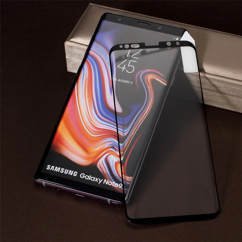 RURIHAI for Samsung Galaxy Note9 N960 [3D Curved Full Glue Full Cover] Tempered Glass Screen Protector 0.26mm - Black - 1