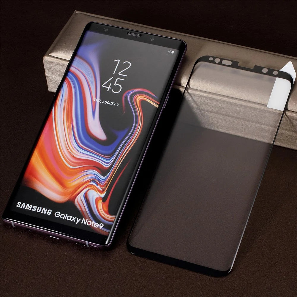 RURIHAI for Samsung Galaxy Note9 N960 [3D Curved Full Glue Full Cover] Tempered Glass Screen Protector 0.26mm - Black - 7