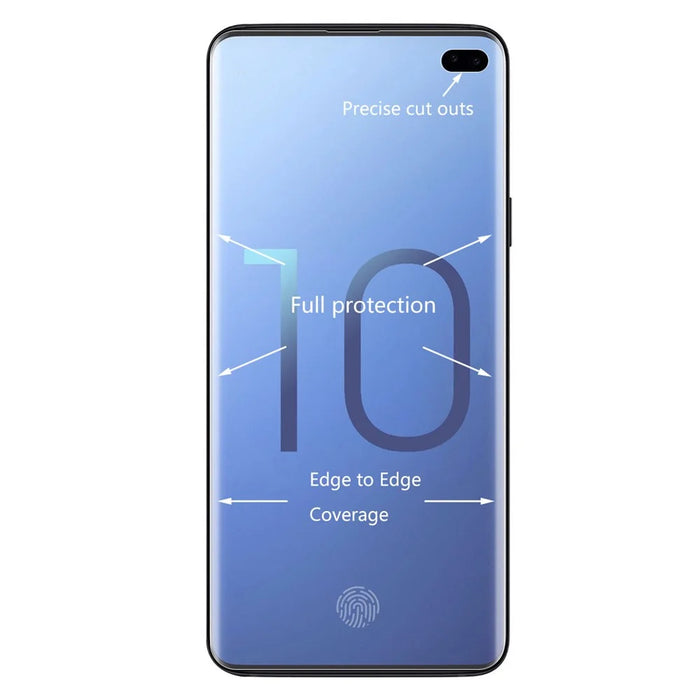 HAT PRINCE for Samsung Galaxy S10 Plus 3D Full Size PET Curved Hot Bending HD Clear Screen Protector [Support Ultrasonic Fingerprint Unlock] - 2