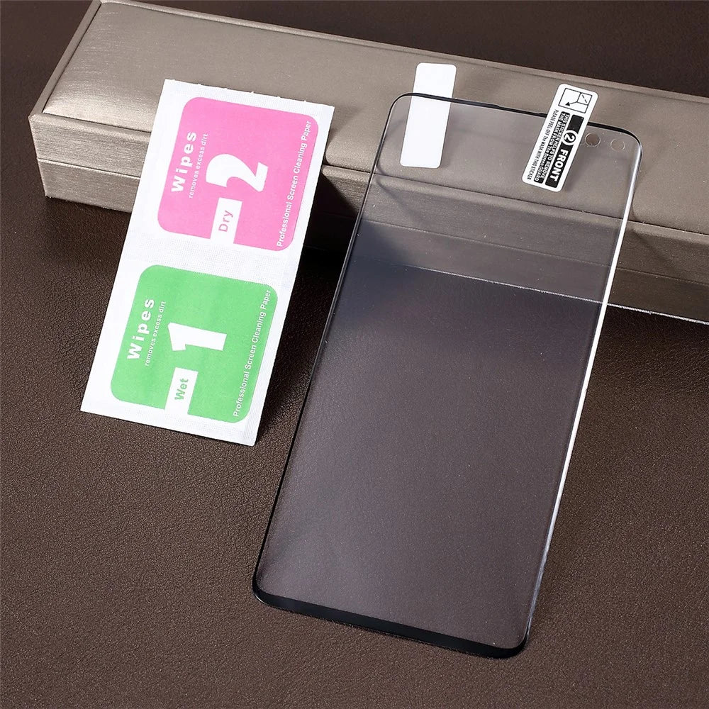 Soft PET Full Screen Covering Protector for Samsung Galaxy S10 Plus  [Support Ultrasonic Fingerprint Unlock]- Black - 5