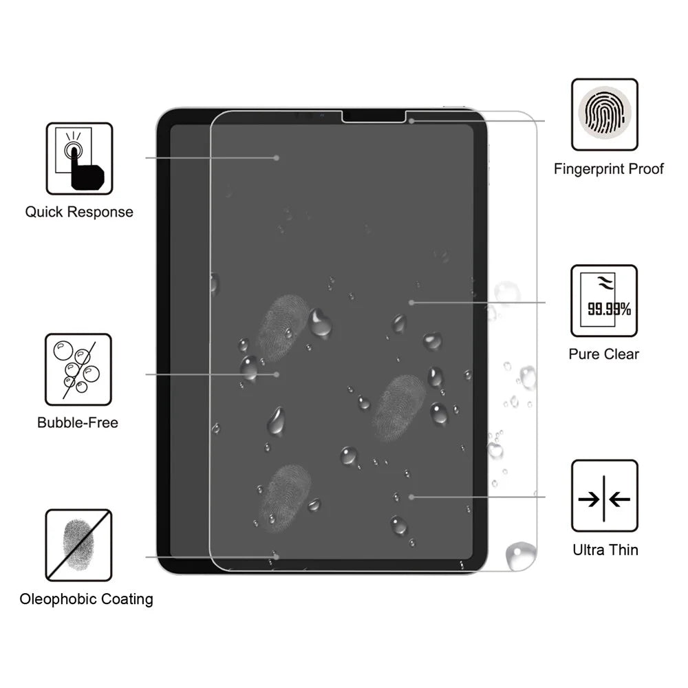 For iPad Air (2020) / Air (2022) / Pro 11-inch (2022) / (2021)(2020) / (2018) 0.25mm 9H Tempered Glass Screen Protector Film - 2