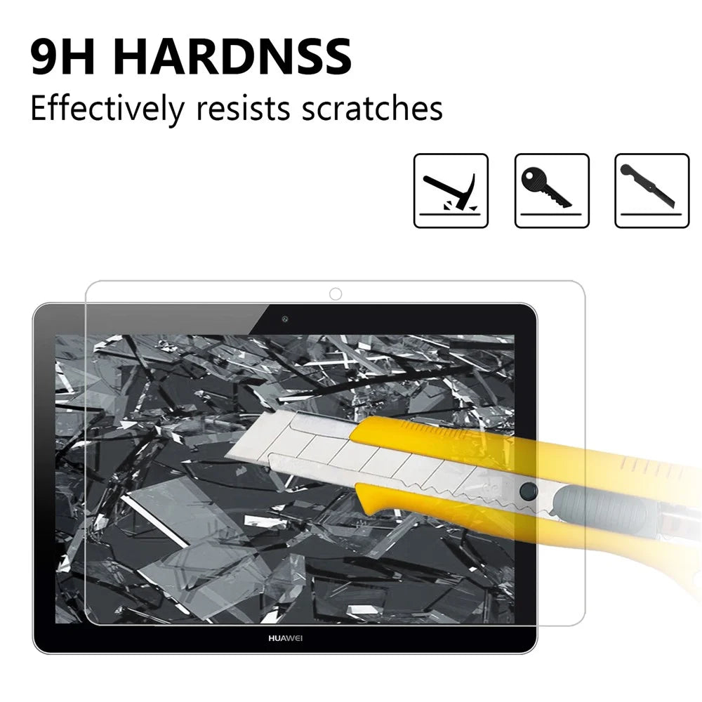 For Huawei MediaPad T3 10 0.25mm Arc Edge 9H Full Screen Covering Shockproof Tempered Glass Guard Film - 3