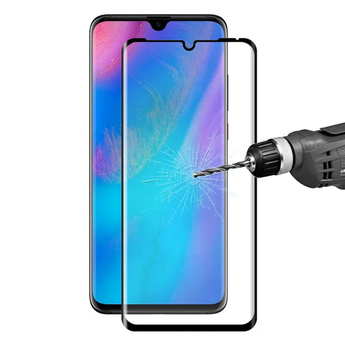 HAT PRINCE for Huawei P30 Pro 3D Full Screen Covering Hot Bending Edge Glue Tempered Glass Protector 0.26mm - Black - 1