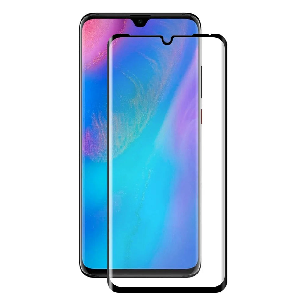 HAT PRINCE for Huawei P30 Pro 3D Full Screen Covering Hot Bending Edge Glue Tempered Glass Protector 0.26mm - Black - 2