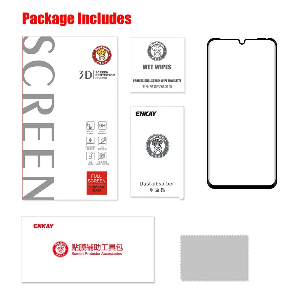 HAT PRINCE for Huawei P30 Pro 3D Full Screen Covering Hot Bending Edge Glue Tempered Glass Protector 0.26mm - Black - 6