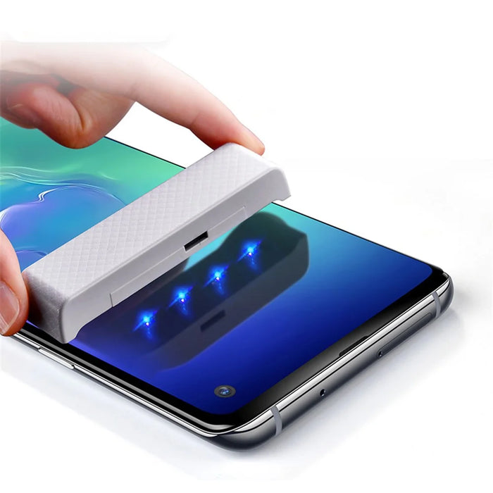 MOCOLO 3D Curved Full Glue UV Light Irradiation Film for Samsung Galaxy S10, Full Coverage HD Tempered Glass Screen Protector - 4