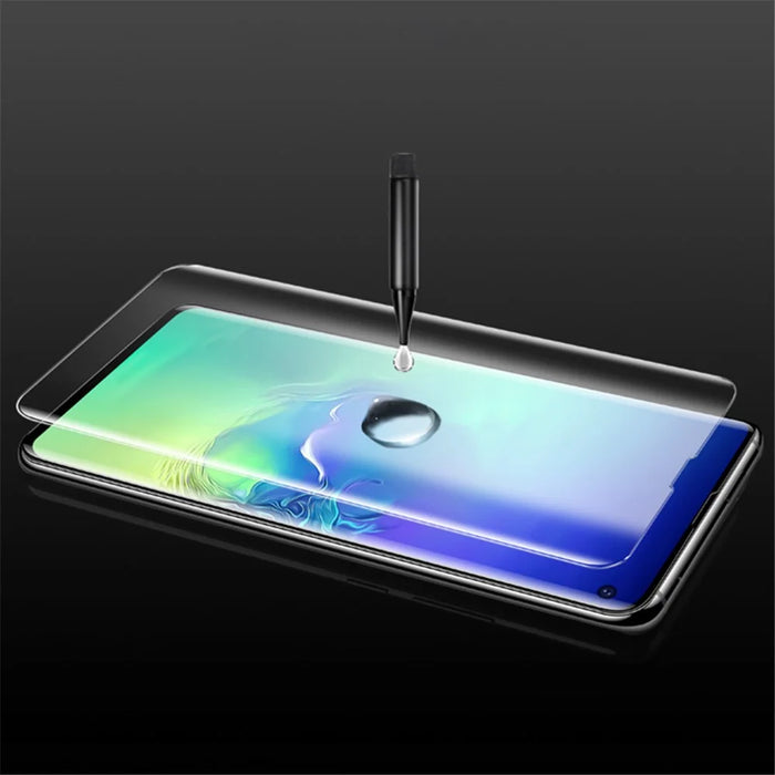 MOCOLO 3D Curved Full Glue UV Light Irradiation Film for Samsung Galaxy S10, Full Coverage HD Tempered Glass Screen Protector - 5