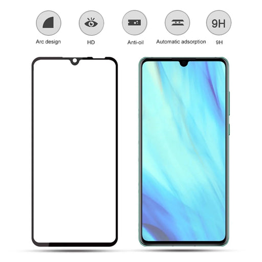 MOCOLO Silk Printing Tempered Glass Full Screen Protector for Huawei P30 - Black - 2