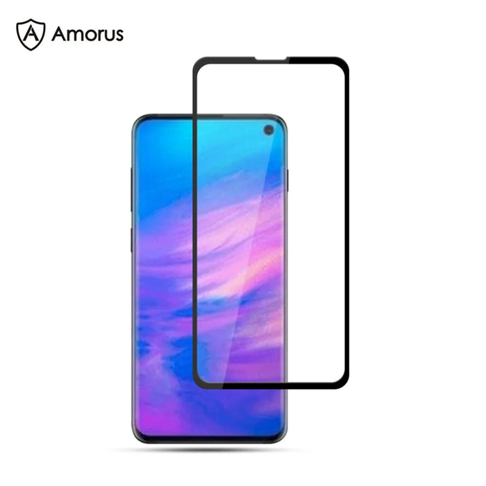 AMORUS Full Glue Silk Printing Tempered Glass Full Screen Protector for Samsung Galaxy S10e - 1