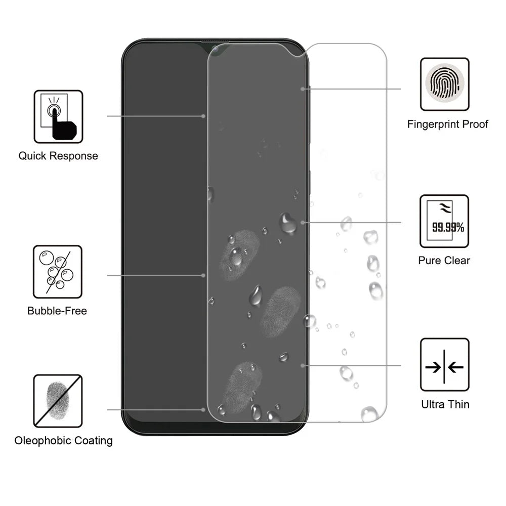 For Samsung Galaxy A10 Arc Edge 0.25mm Anti-Fingerprint HD Clarify Tempered Glass Screen Protector, Case Friendly, Bubble Free, Easy Installation - 2