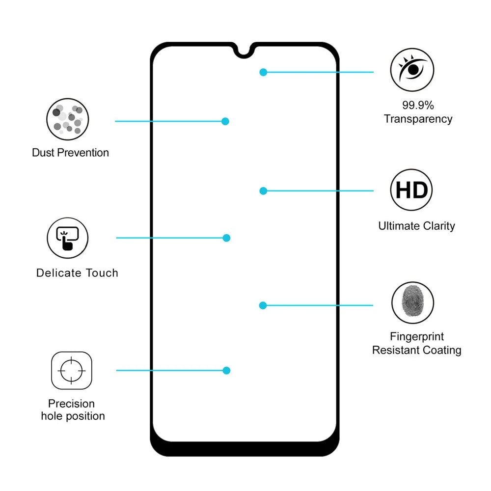 HAT PRINCE Full Glue 0.26mm 9H 2.5D Tempered Glass Guard Film Full Coverage for Samsung Galaxy A20/A30/A50/M30 - 4