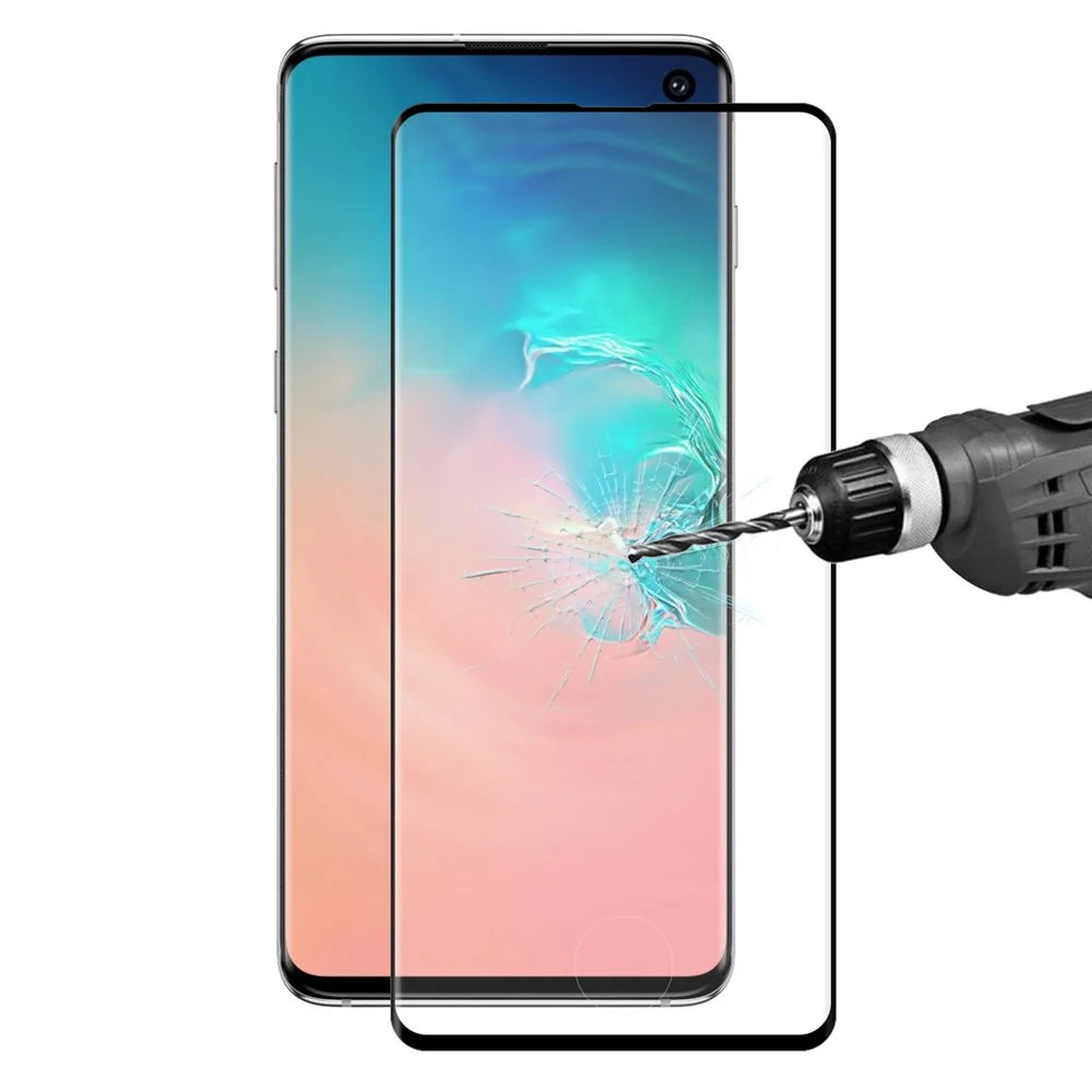 HAT PRINCE 0.26mm 3D 9H Full Coverage Tempered Glass Screen Protector (Fingerprint Unlock) for Samsung Galaxy S10 - Black - 1