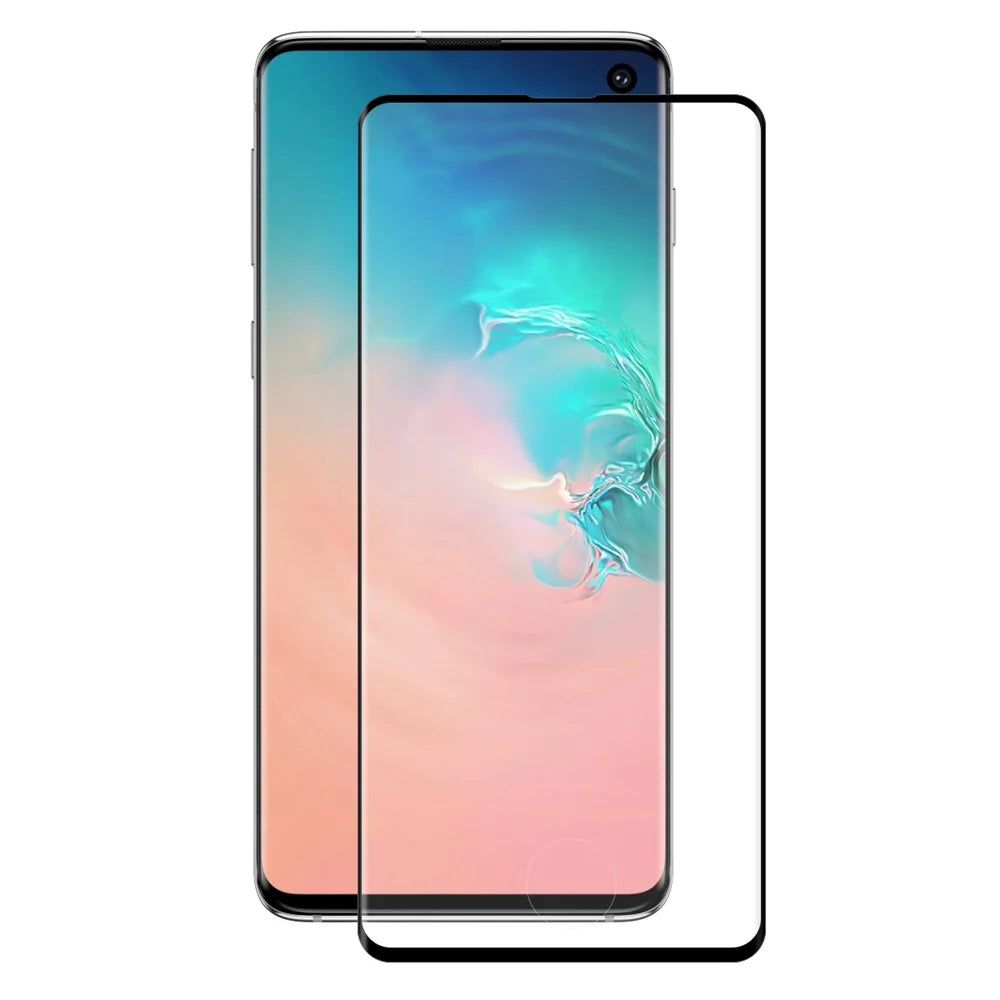 HAT PRINCE 0.26mm 3D 9H Full Coverage Tempered Glass Screen Protector (Fingerprint Unlock) for Samsung Galaxy S10 - Black - 2
