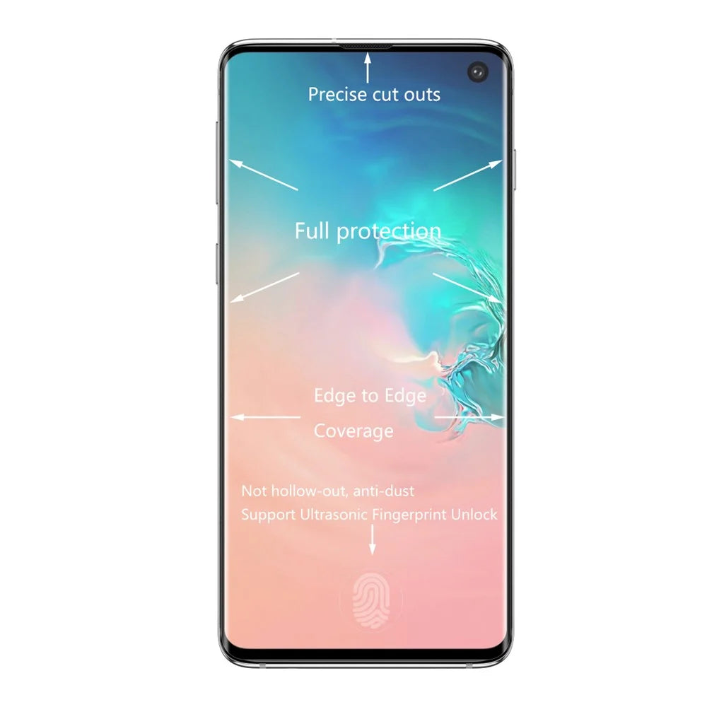 HAT PRINCE 0.26mm 3D 9H Full Coverage Tempered Glass Screen Protector (Fingerprint Unlock) for Samsung Galaxy S10 - Black - 3
