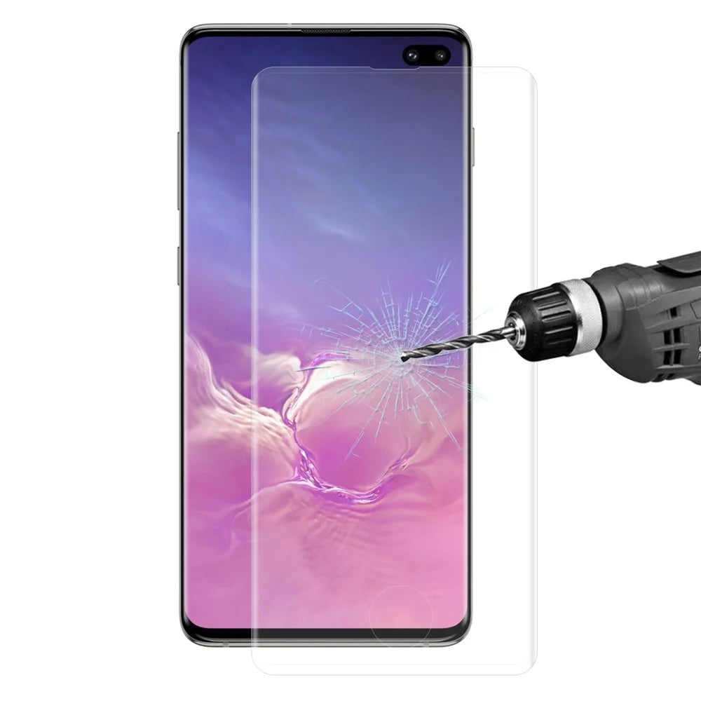 HAT PRINCE 0.26mm 9H 3D Arc Edge Full Size Tempered Glass Screen Film (Fingerprint Unlock) for Samsung Galaxy S10 Plus - Transparent - 1