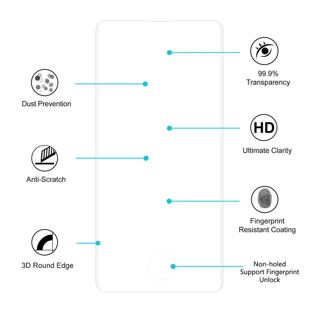 HAT PRINCE 0.26mm 9H 3D Arc Edge Full Size Tempered Glass Screen Film (Fingerprint Unlock) for Samsung Galaxy S10 Plus - Transparent - 4