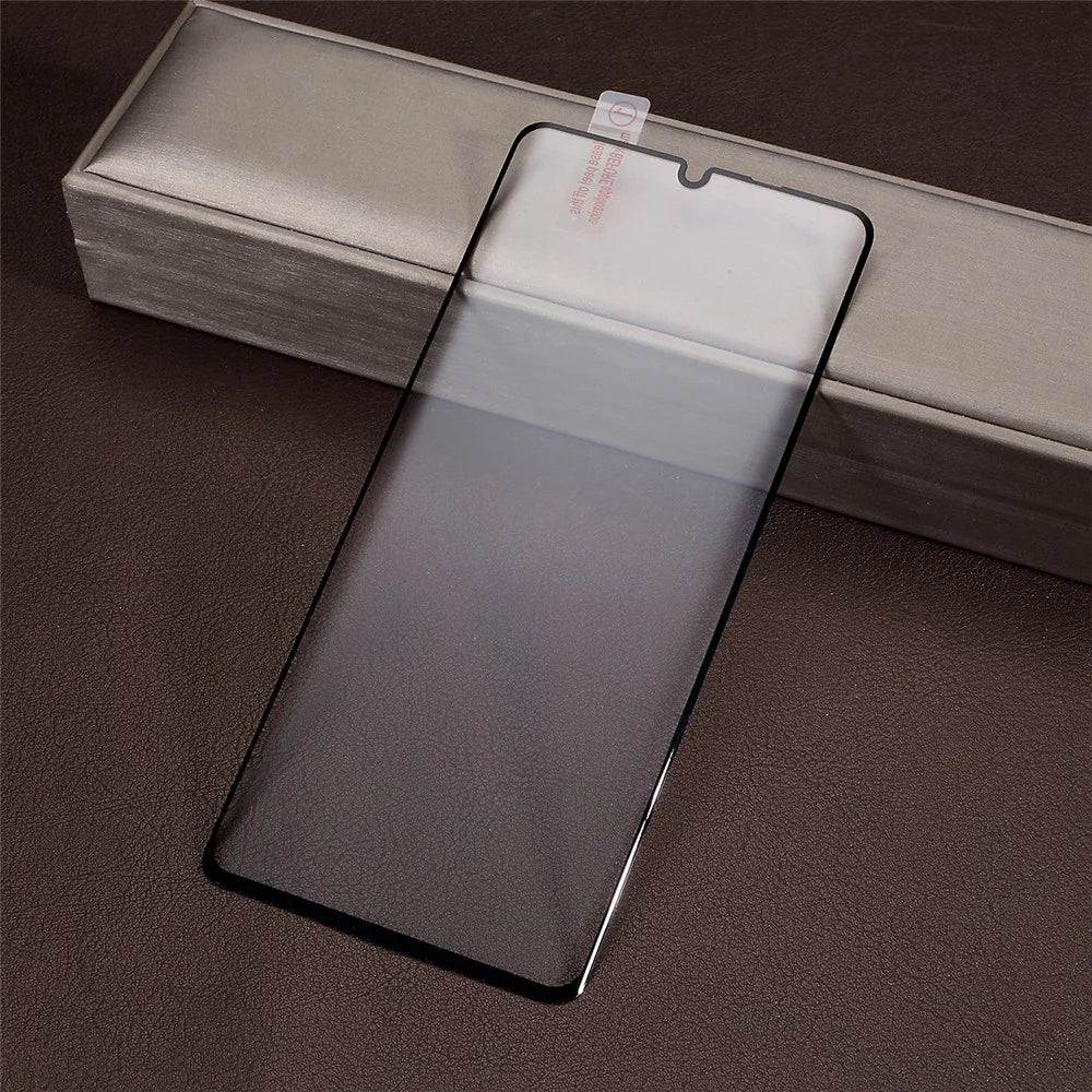 Silk Print Full Glue Tempered Glass Screen Protector Film, Support Fingerprint Unlock for Huawei P30 Pro - Black - 1