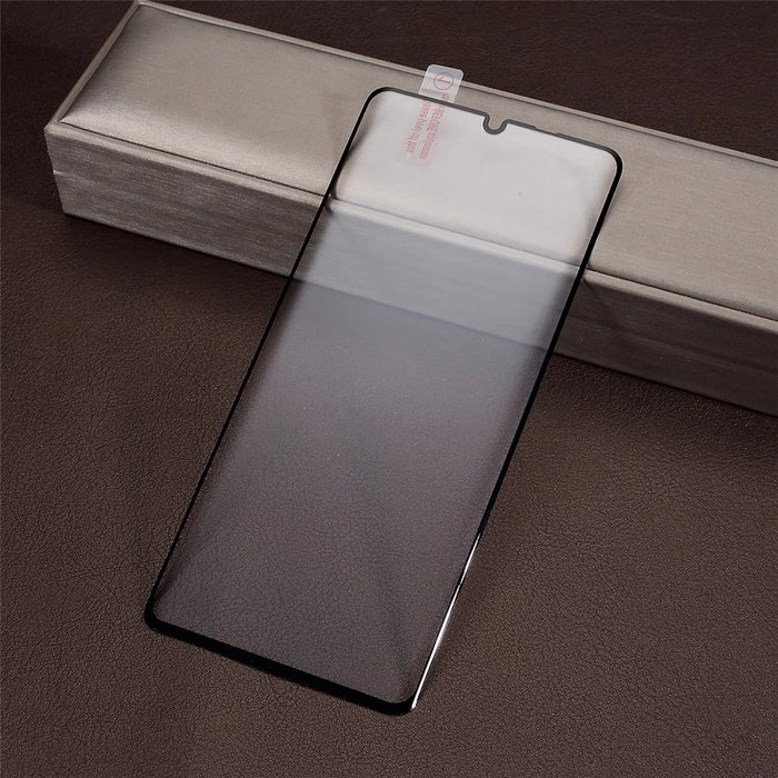 Silk Print Full Glue Tempered Glass Screen Protector Film, Support Fingerprint Unlock for Huawei P30 Pro - Black - 1