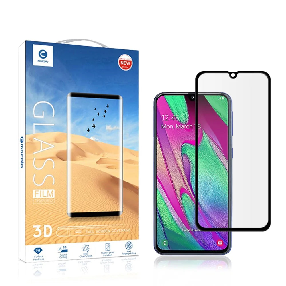 MOCOLO Silk Printing Ultra Clear Tempered Glass Full Screen Film [Full Glue] for Samsung Galaxy A40 - 7