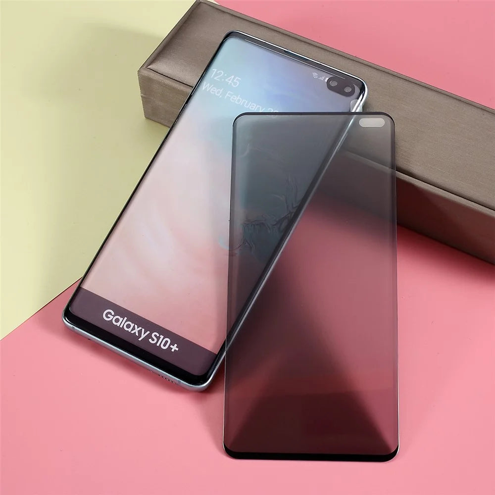 Anti-peep Curved  Full Coverage Tempered Glass Screen Protector (Not Support Ultrasonic Fingerprint Unlock) for Samsung Galaxy S10 Plus - 1