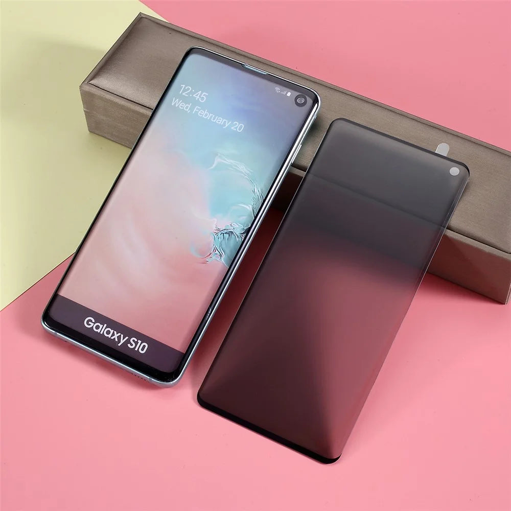 Anti-peep Curved  Full Coverage Tempered Glass Screen Protector (Not Support Ultrasonic Fingerprint Unlock) for Samsung Galaxy S10 - 6