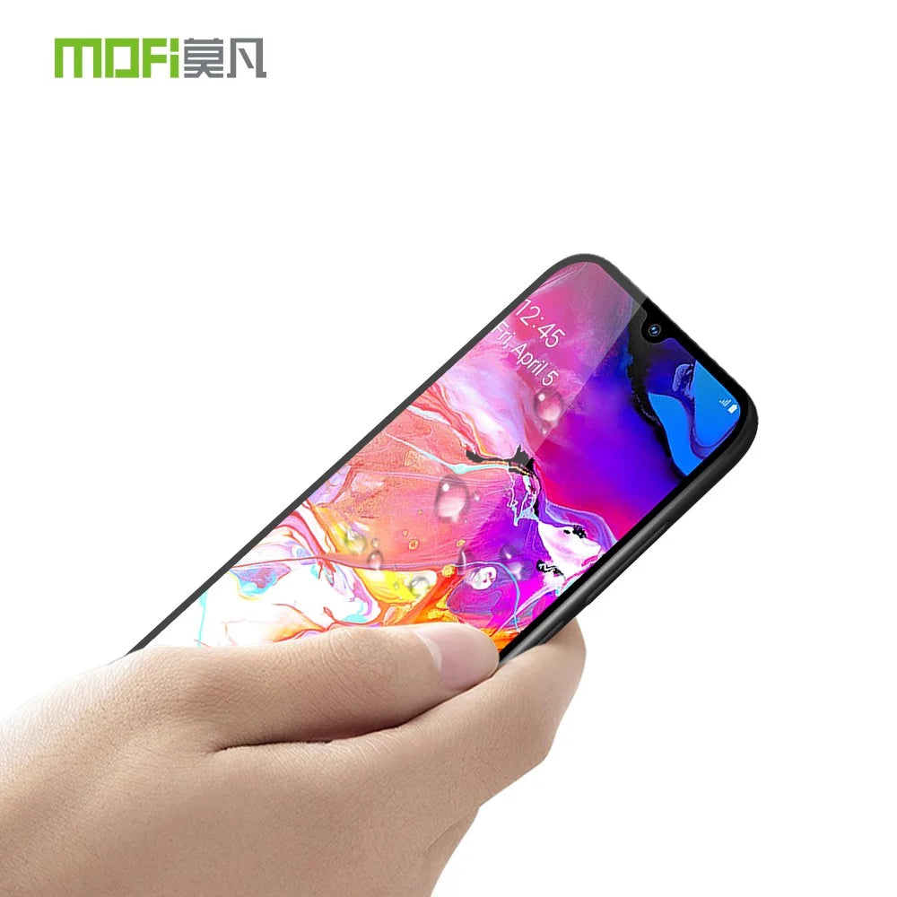 MOFI 9H Anti-blue ray 2.5D Arc Edge Full Covering Tempered Glass Screen Protective Film for Samsung Galaxy A70 - 4