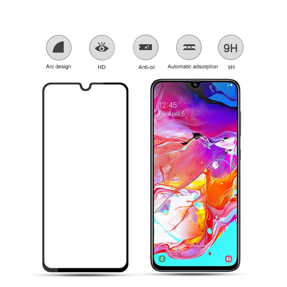 MOCOLO Silk Print Arc Edge Full Coverage 9H Tempered Glass Screen Protector for Samsung Galaxy A70 - 2