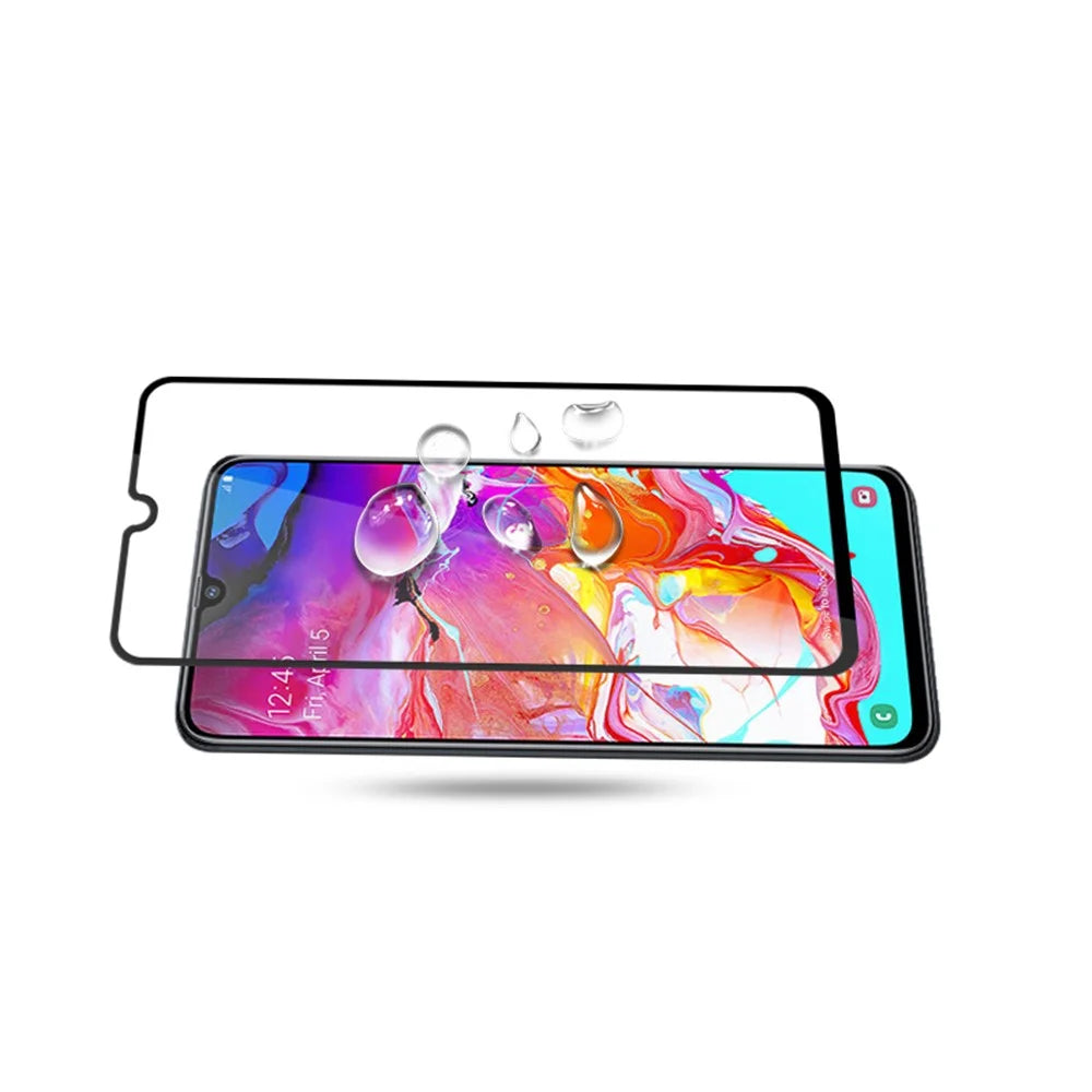 MOCOLO Silk Print Arc Edge Full Coverage 9H Tempered Glass Screen Protector for Samsung Galaxy A70 - 5