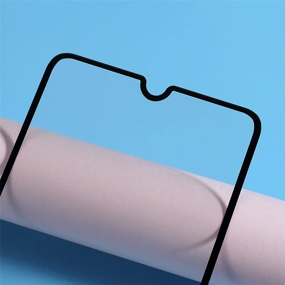 9H Curved Full Size Silk Print Tempered Glass Screen Protector for Samsung Galaxy A70 - Black - 2