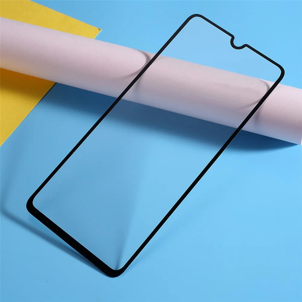 9H Curved Full Size Silk Print Tempered Glass Screen Protector for Samsung Galaxy A70 - Black - 4