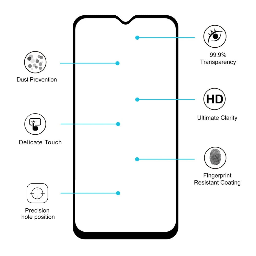 HAT PRINCE for Samsung Galaxy A30 / A20 Full Glue 0.26mm 9H 2.5D Tempered Glass Screen Full Coverage Protector - 4