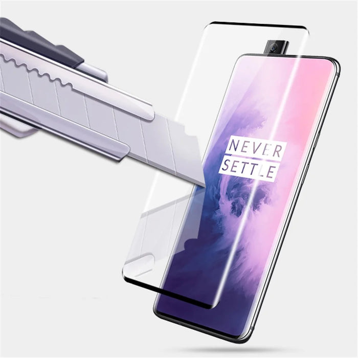 AMORUS Full Screen 3D Curved Full Glue Tempered Glass Protector Shield Anti-explosion for OnePlus 7 Pro / 7T Pro - 3