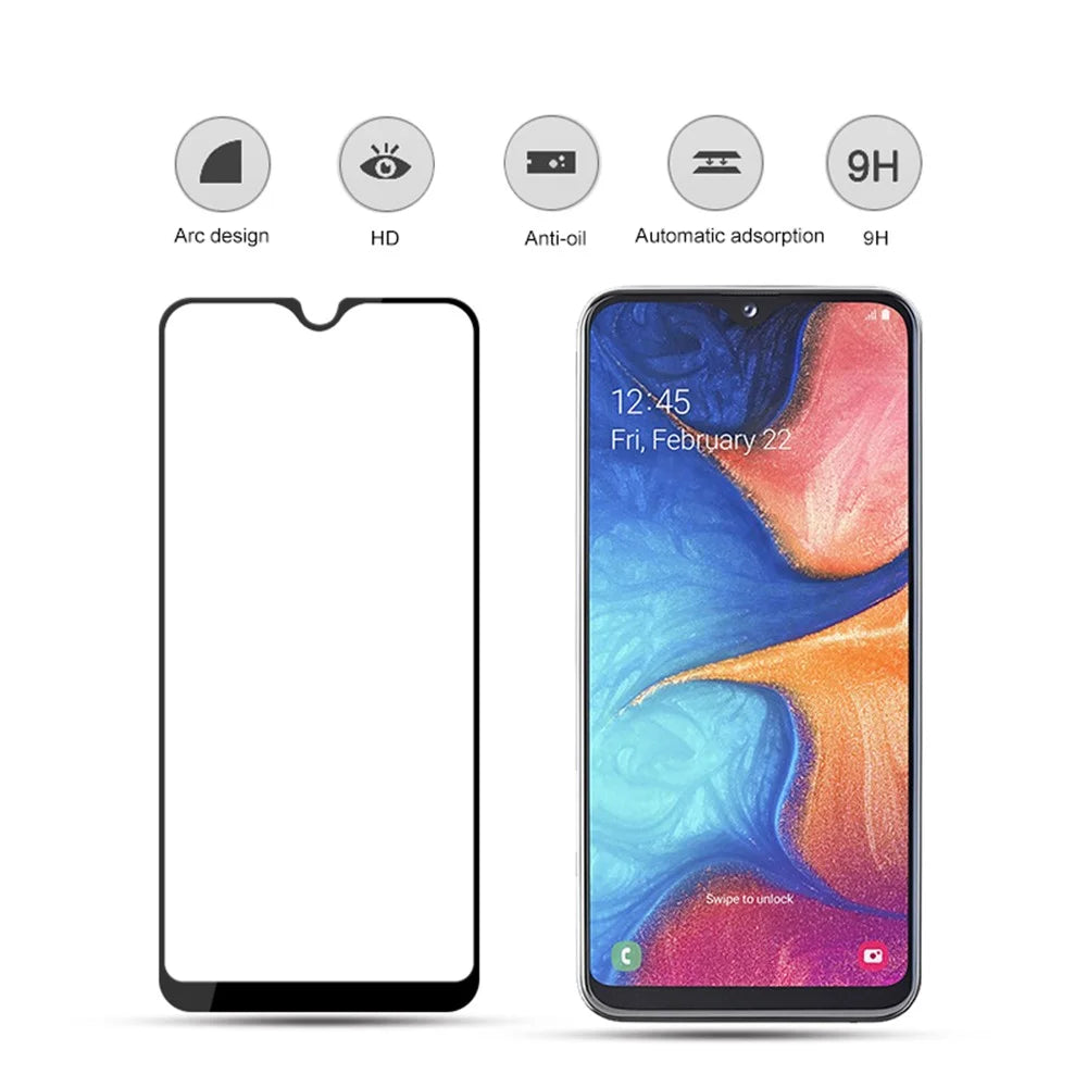MOCOLO Double Defense Tempered Glass Screen Protector for Samsung Galaxy A20e, Silk Printing Full Coverage Full Glue 9H Hardness HD Film - 2