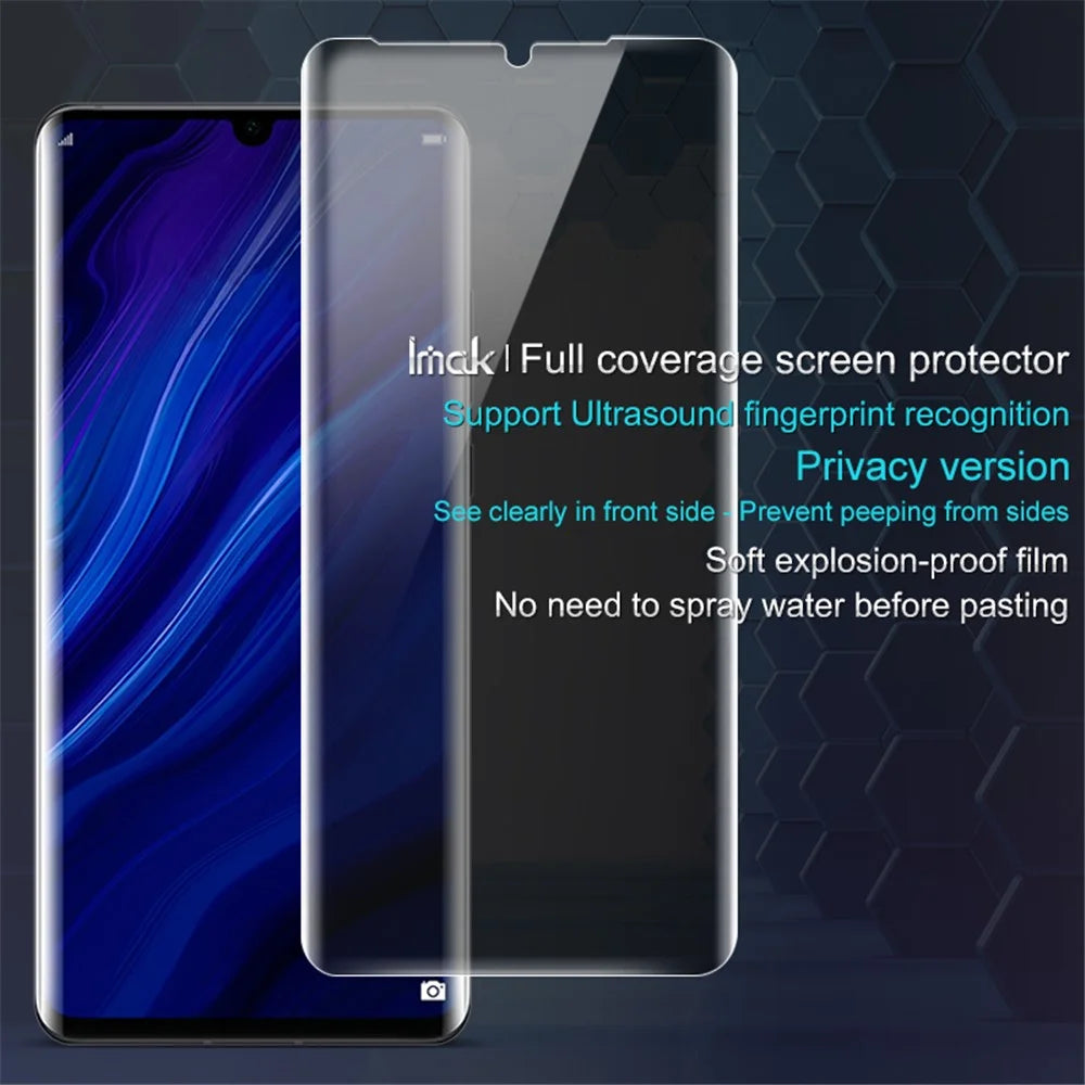 IMAK Soft Anti-peep Hydrogel Film II Full Cover Front Screen Protector Film [Support Screen Ultrosonic Fingerprint Recognition] for Huawei P30 Pro - 3